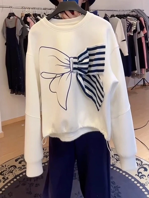 Loose Long Sleeve Hoodie Women's plus Size Knot Design Spring New Style Casual Slimming Versatile Top for Plump MM
Loose Long Sleeve Hoodie Women's plus Size Knot Design Spring New Style Casual Slimming Versatile Top for Plump MM