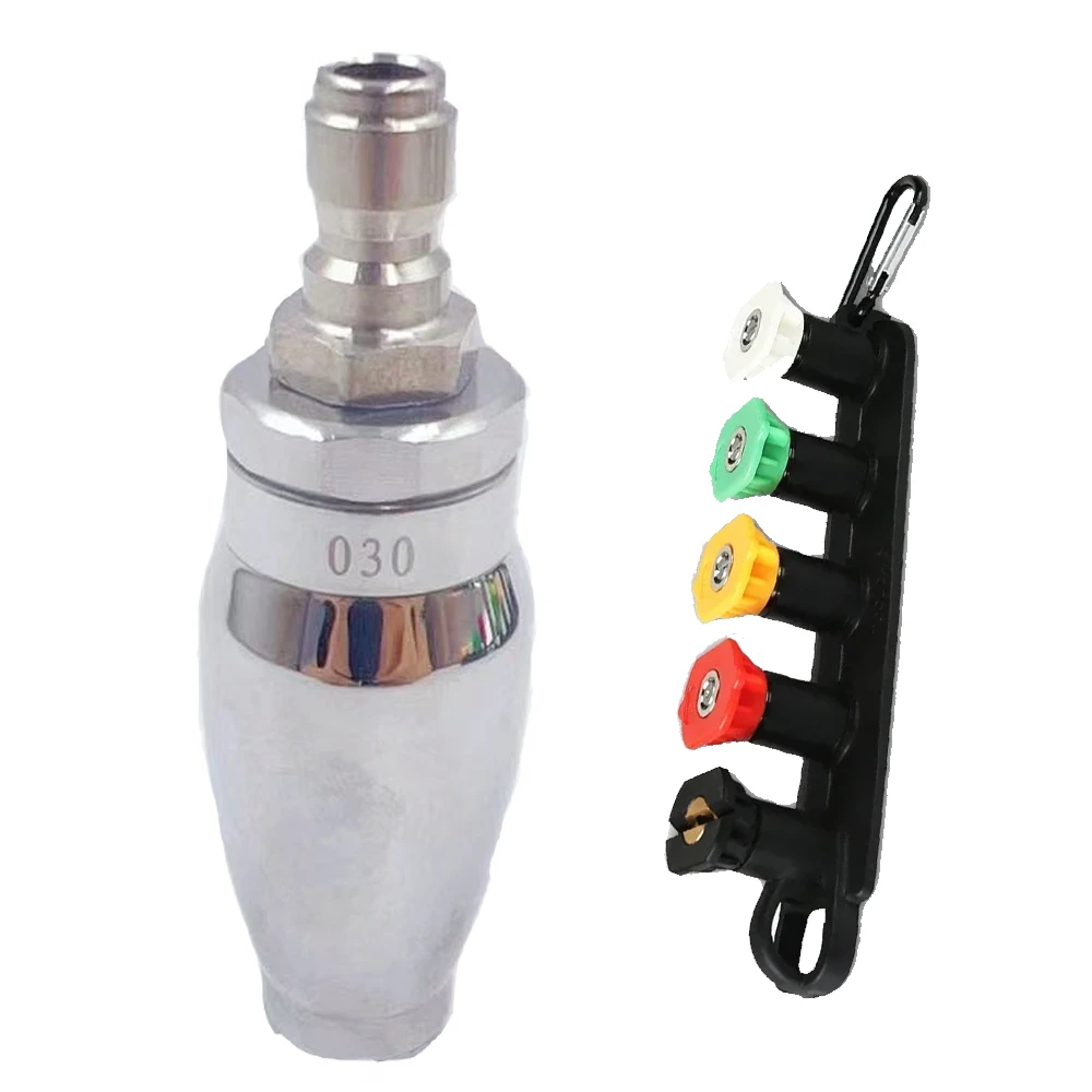 Turbo Nozzle for Pressure Washer Rotating for Hot and Cold Water with 1/4 Quick Connect 7 Nozzle Tips and Holder 4000 PSI
Turbo Nozzle for Pressure Washer Rotating for Hot and Cold Water with 1/4 Quick Connect 7 Nozzle Tips and Holder 4000 PSI