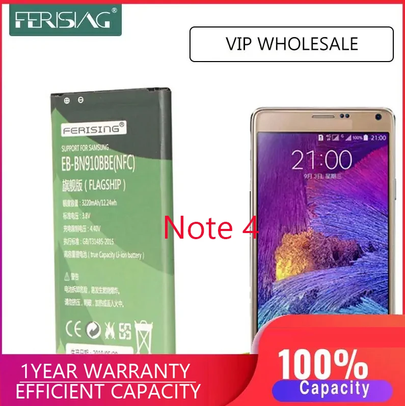 FERISING с NFC для Samsung Note 4, аккумулятор для Samsung Galaxy Note 4 N910 N910F N910H, аккумулятор EB-BN910BBE, 3220 мАч, аккумуляторы
FERISING с NFC для Samsung Note 4, аккумулятор для Samsung Galaxy Note 4 N910 N910F N910H, аккумулятор EB-BN910BBE, 3220 мАч, аккумуляторы