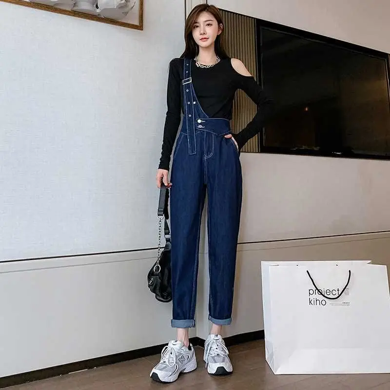 Adjustable High Waist Blue Denim Overalls Women's Autumn Loose Fit Cleanfit Sle mid Stretch PU Fabric
Adjustable High Waist Blue Denim Overalls Women's Autumn Loose Fit Cleanfit Sle mid Stretch PU Fabric