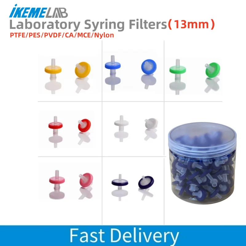 IKEME 100pcs Needle Syring Filters PTFE Nylon Filter PTFE PES PVDF CA MCE Membrane Filters Laboratory Filters
IKEME 100pcs Needle Syring Filters PTFE Nylon Filter PTFE PES PVDF CA MCE Membrane Filters Laboratory Filters