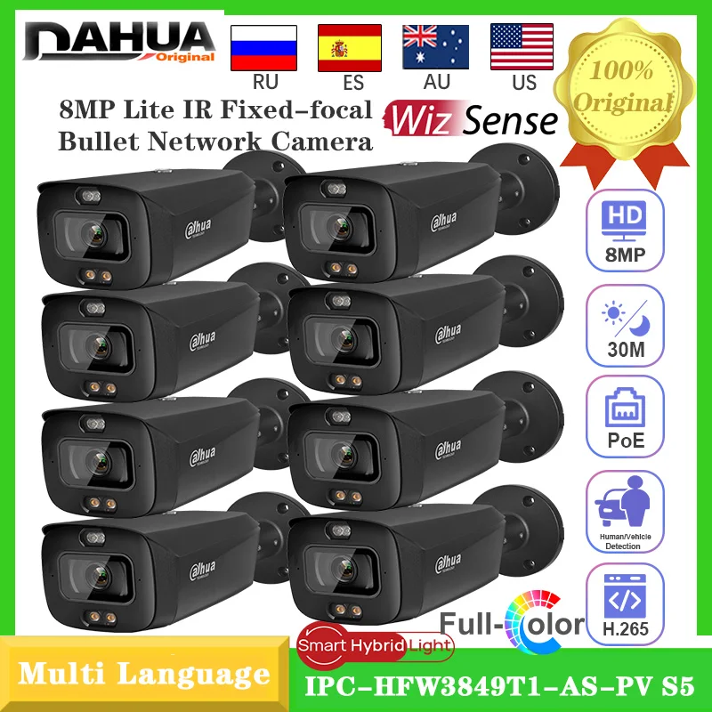 Оригинальная IP-камера Dahua, 8 шт., 4K, 8 МП, IPC-HFW3849T1-AS-PV, серия S5, двойной светильник, активный сдерживающий динамик Bullet WizSense AcuPick
Оригинальная IP-камера Dahua, 8 шт., 4K, 8 МП, IPC-HFW3849T1-AS-PV, серия S5, двойной светильник, активный сдерживающий динамик Bullet WizSense AcuPick