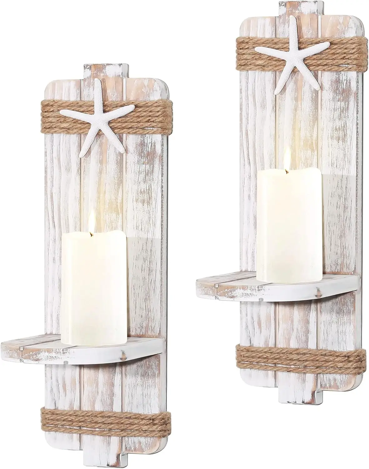 Coastal Starfish Wall Candle Sconces Set of 2 - Beach Decor, Ocean Themed Candleholders, Nautical Style, Rustic Seashell Candle Holders
Coastal Starfish Wall Candle Sconces Set of 2 - Beach Decor, Ocean Themed Candleholders, Nautical Style, Rustic Seashell Candle Holders