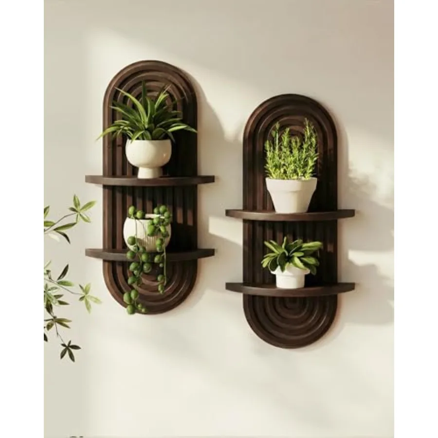 Boho Wall Decor 2pcs Plant Wall Shelf Mid Century Modern Decor Hanging Plant Shelf 2-Tier Wooden Floating Shelves for Home Bath
Boho Wall Decor 2pcs Plant Wall Shelf Mid Century Modern Decor Hanging Plant Shelf 2-Tier Wooden Floating Shelves for Home Bath
