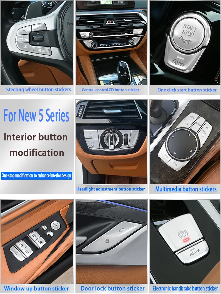 For BMW New 5 Series G30 G31 F90 2018-2022 Automotive Steering Wheel Window up Button sticker Decorative Interior Accessories
For BMW New 5 Series G30 G31 F90 2018-2022 Automotive Steering Wheel Window up Button sticker Decorative Interior Accessories