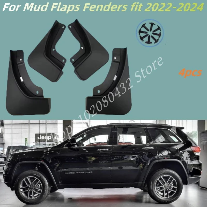 For Mud Flaps Fenders fit 2022-2024 Jeep Grand Cherokee L(3 rows), front and rear fender fittings - 4-piece, black
For Mud Flaps Fenders fit 2022-2024 Jeep Grand Cherokee L(3 rows), front and rear fender fittings - 4-piece, black