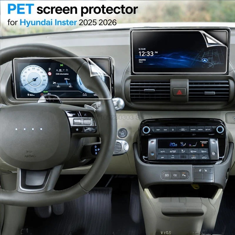 PET screen protector For Hyundai Inster EV Electric 2025 2026 10.25 inch Car Infotainment navigation instrument digital cluster
PET screen protector For Hyundai Inster EV Electric 2025 2026 10.25 inch Car Infotainment navigation instrument digital cluster