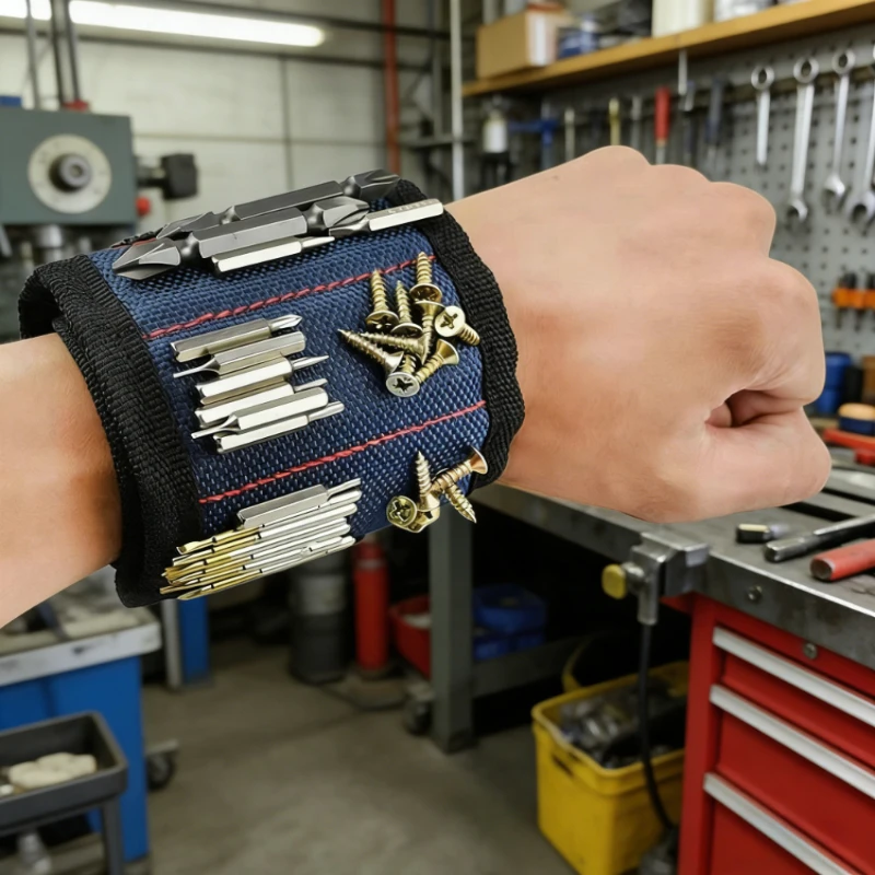New Magnetic Wristband Strap for Fixing Screws Magnetic Tool Wristband Working Magnetic Wristband Sewing Hair Stylist Repairman
New Magnetic Wristband Strap for Fixing Screws Magnetic Tool Wristband Working Magnetic Wristband Sewing Hair Stylist Repairman