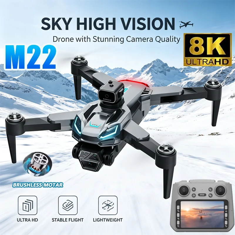 New M22 RC Drone 8K HD Camera WIFI With Screen Remote Control For Beginners Professional Airplane Video Quadcopter UAV Toys Gift
New M22 RC Drone 8K HD Camera WIFI With Screen Remote Control For Beginners Professional Airplane Video Quadcopter UAV Toys Gift