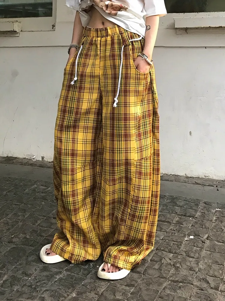 American Retro Casual Wide Leg Knife Pants Women's Lazy Style Loose All-Match Floor-Length Pants Checkered Pattern
American Retro Casual Wide Leg Knife Pants Women's Lazy Style Loose All-Match Floor-Length Pants Checkered Pattern