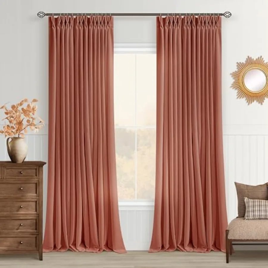 Terracotta Linen Curtains 102 Inch Long for Living Room Pinch Pleated Drape Hooks Rings for Track System Light Filtering 102 In
Terracotta Linen Curtains 102 Inch Long for Living Room Pinch Pleated Drape Hooks Rings for Track System Light Filtering 102 In