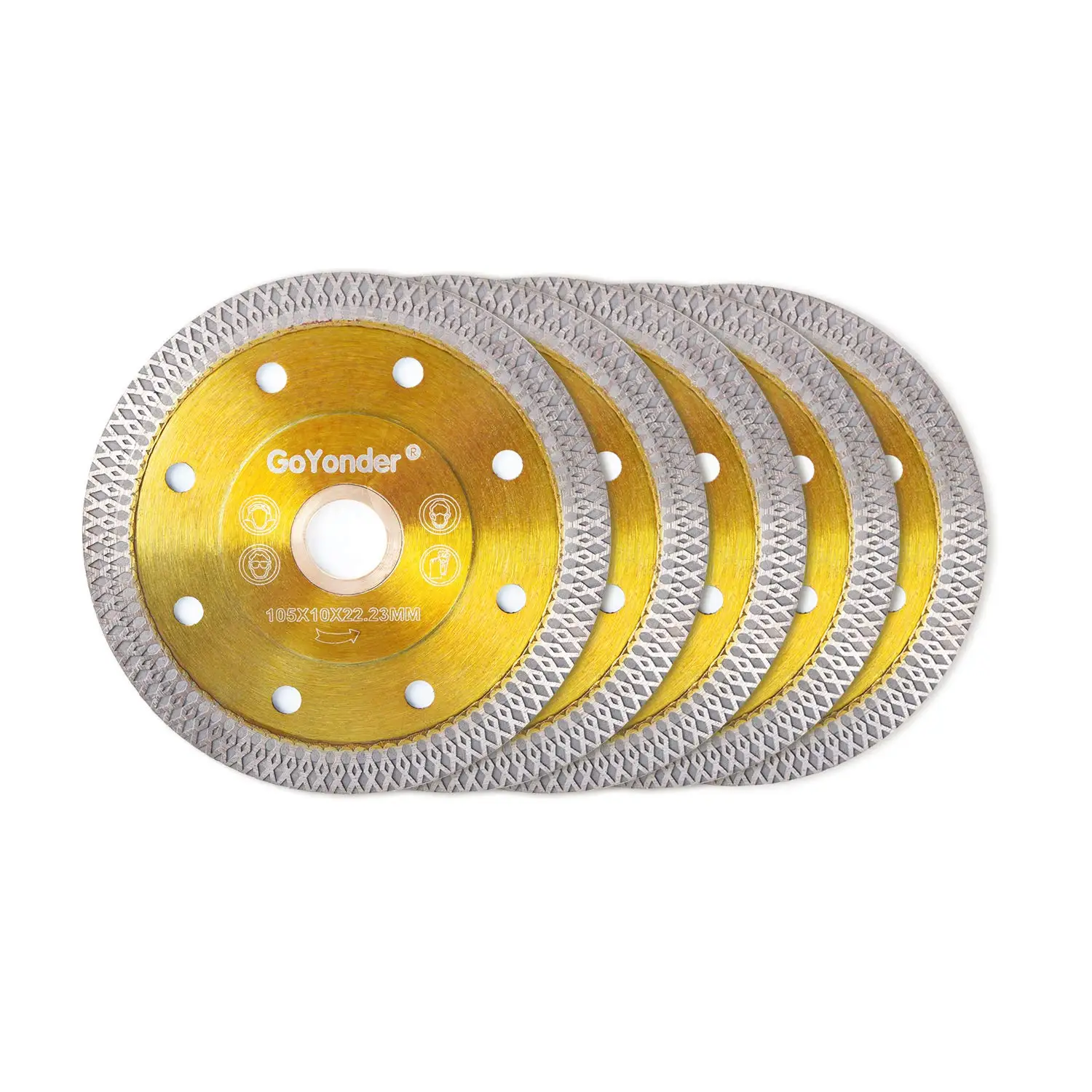 Набор алмазных пильных дисков 4 дюйма для керамической плитки, гранита и мрамора — 5 штук с адаптерами для крепления
Набор алмазных пильных дисков 4 дюйма для керамической плитки, гранита и мрамора — 5 штук с адаптерами для крепления