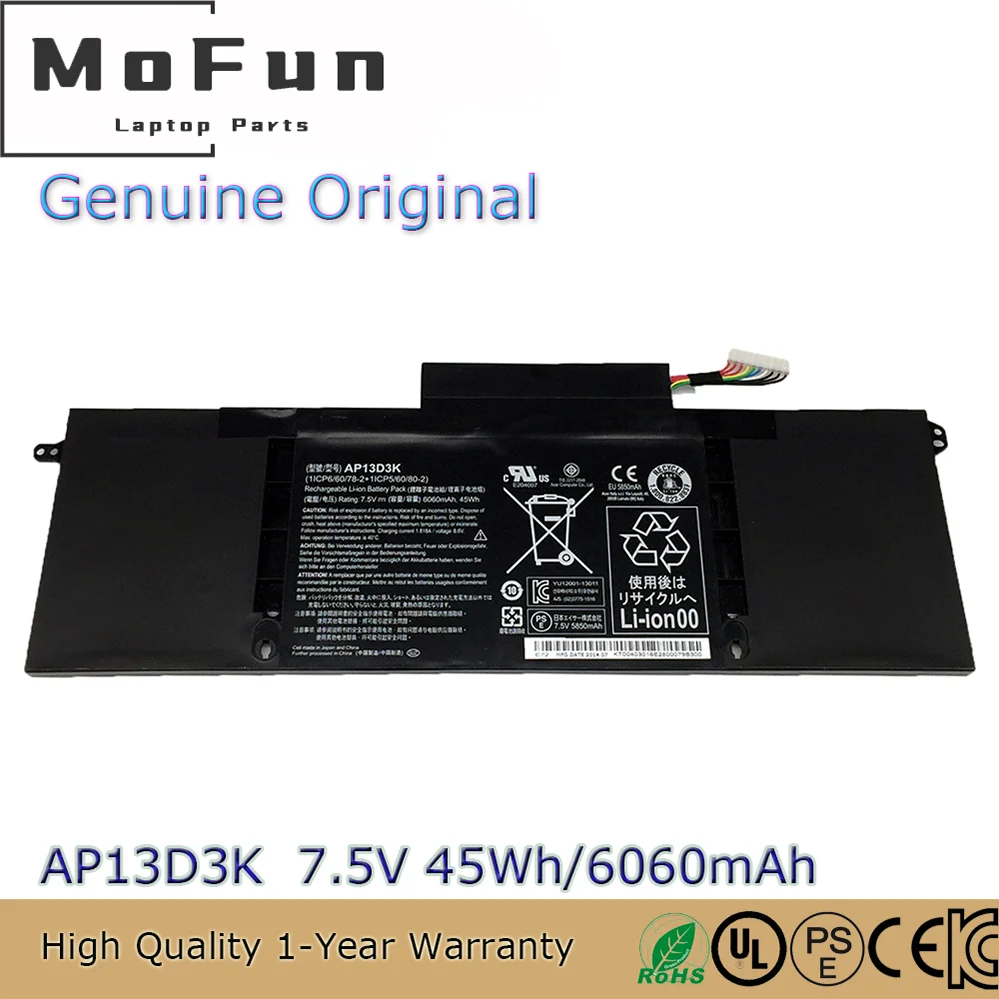 Оригинальный аккумулятор для ноутбука AP13D3K 7,5 В 45 Втч для Acer Aspire S3-392 S3-392G 1ICP6/60/78-2
Оригинальный аккумулятор для ноутбука AP13D3K 7,5 В 45 Втч для Acer Aspire S3-392 S3-392G 1ICP6/60/78-2