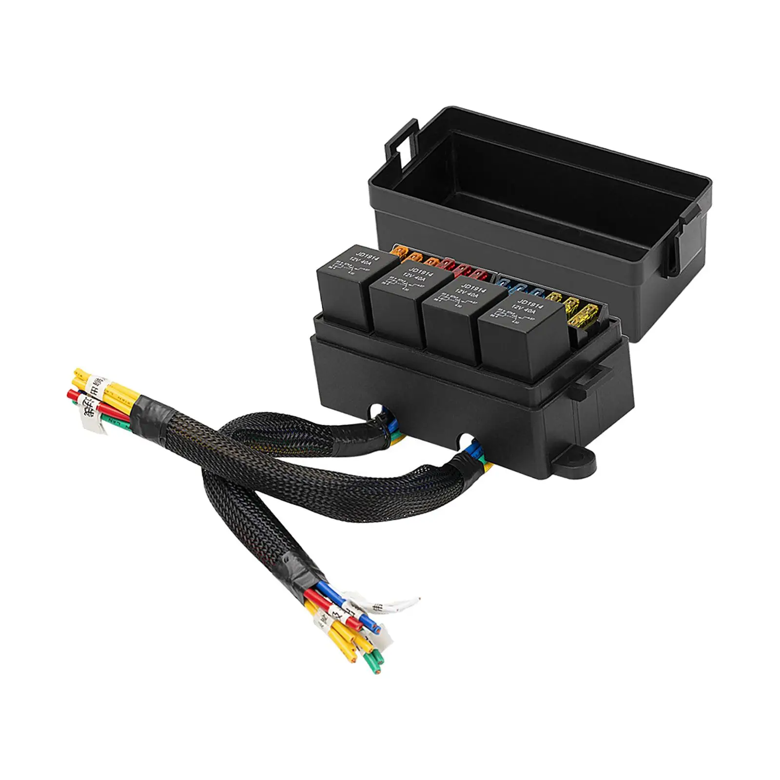 12 Way Relay Box Holder Relay Universal 5A 10A 15A 20A Wiring Harness 4Pcs 5 Pins 40A Relay for Automotive SUV Trailer
12 Way Relay Box Holder Relay Universal 5A 10A 15A 20A Wiring Harness 4Pcs 5 Pins 40A Relay for Automotive SUV Trailer