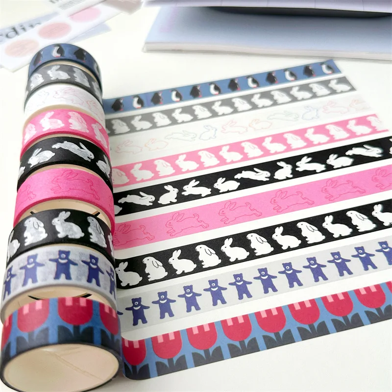 Korean Style Cute Rabbit Penguin Paper Tape Handbook Decoration Material Doodle Sticker
Korean Style Cute Rabbit Penguin Paper Tape Handbook Decoration Material Doodle Sticker