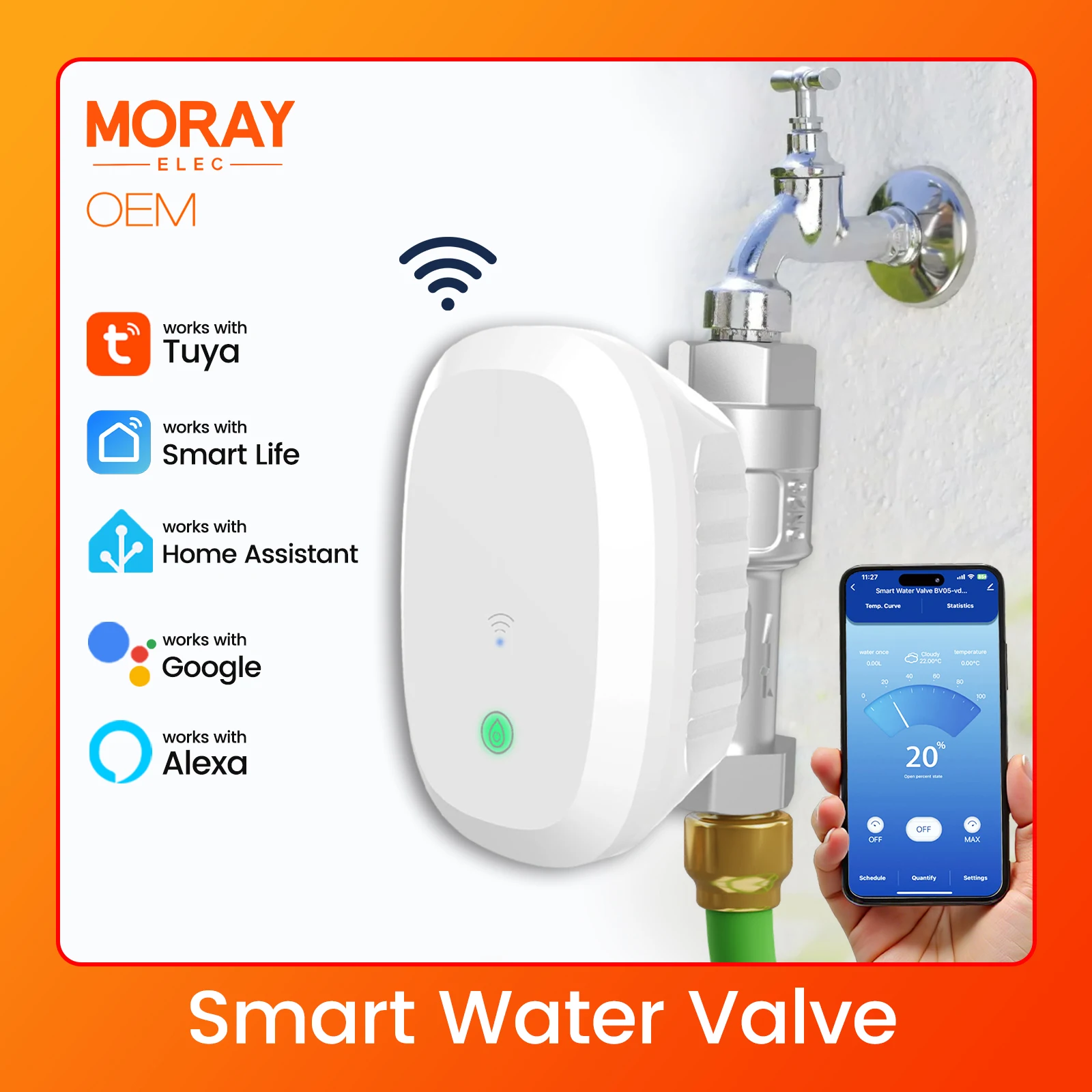 Moray ME220 Tuya Water Valve WIFI Water Meter Water Temperature Display Hot-Selling Automated Control For Intelligent Home
Moray ME220 Tuya Water Valve WIFI Water Meter Water Temperature Display Hot-Selling Automated Control For Intelligent Home