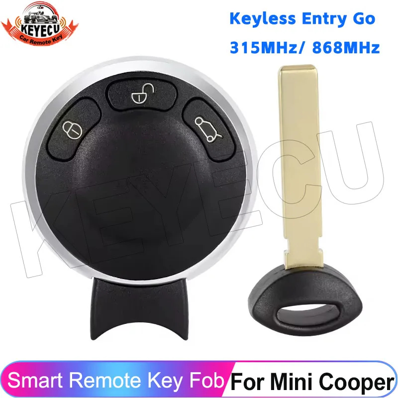 KEYECU Keyless Entry Smart Key For BMW Mini Cooper Cabrio Clubman Countryman VDO 5WK49331 MINI 3456371-01 ID46 Chip 315/ 868MHz
KEYECU Keyless Entry Smart Key For BMW Mini Cooper Cabrio Clubman Countryman VDO 5WK49331 MINI 3456371-01 ID46 Chip 315/ 868MHz