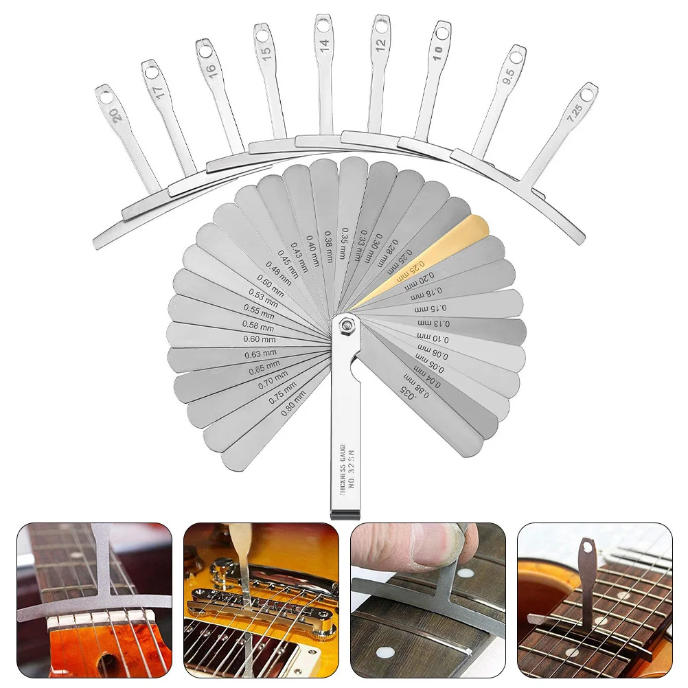 1 Set Guitar Radius Gauge Feeler Tool for String Action Measurement Luthier Maintenance Accessory Neck Setup Ruler
1 Set Guitar Radius Gauge Feeler Tool for String Action Measurement Luthier Maintenance Accessory Neck Setup Ruler