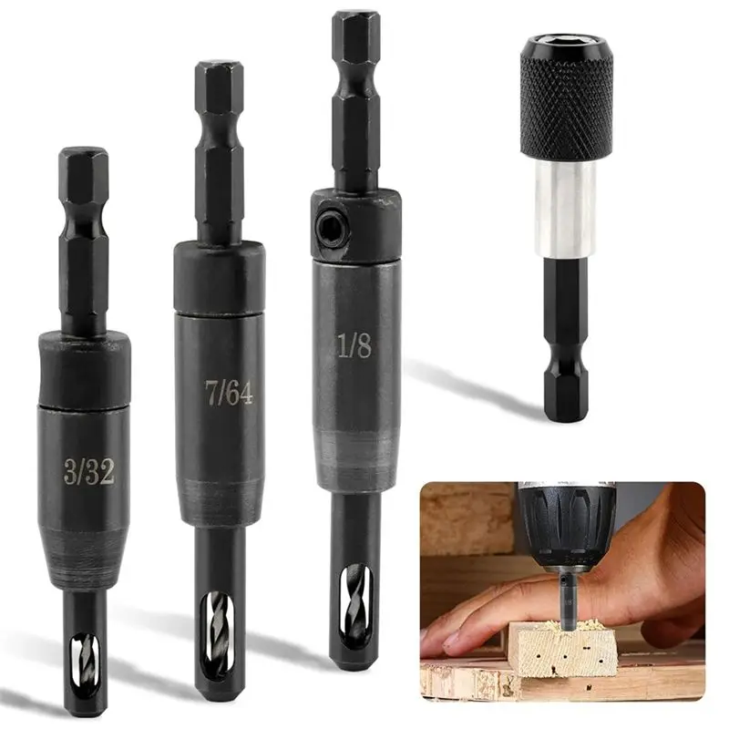 ABNL Self Centering Drill Bits Set 3/32", 7/64", 1/8" Self-Centering Hinge Drill Bit For 1/4 In Centering Hinge Drill Bit
ABNL Self Centering Drill Bits Set 3/32", 7/64", 1/8" Self-Centering Hinge Drill Bit For 1/4 In Centering Hinge Drill Bit