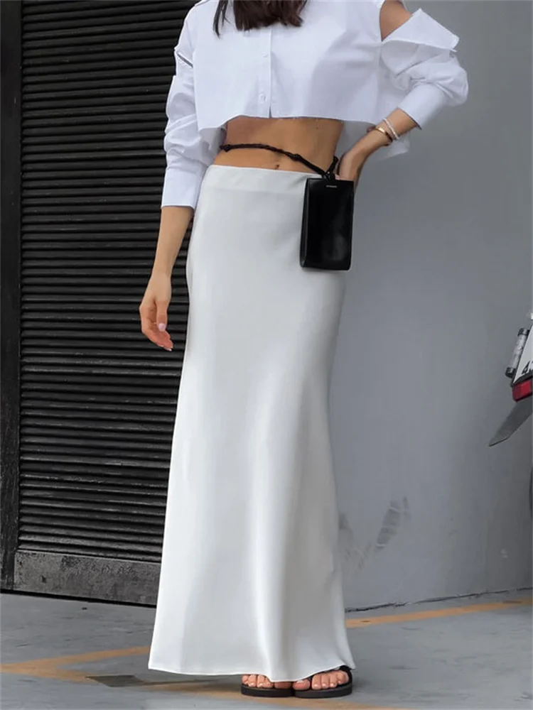 TARUXY Solid Slim Long Skirt With Slit High Waist See Through Casual Maxi Skirts Women's Street Fashion Temperament Skirts Woman
TARUXY Solid Slim Long Skirt With Slit High Waist See Through Casual Maxi Skirts Women's Street Fashion Temperament Skirts Woman