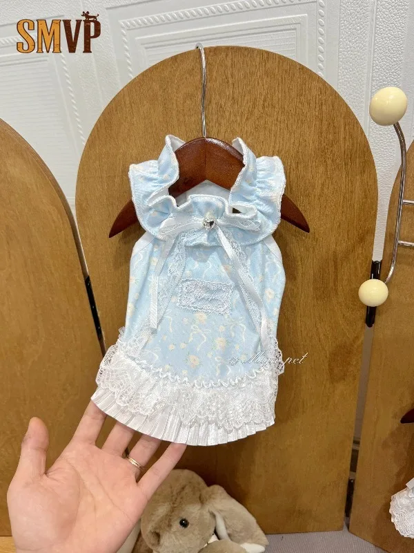 Kawaii Blue Tiny Floral Pet Sling Dress Lace Hem Bow Decor Summer Outfit Soft Thin Puppy Kitten Dress for Small Pets Dog Clothes
Kawaii Blue Tiny Floral Pet Sling Dress Lace Hem Bow Decor Summer Outfit Soft Thin Puppy Kitten Dress for Small Pets Dog Clothes