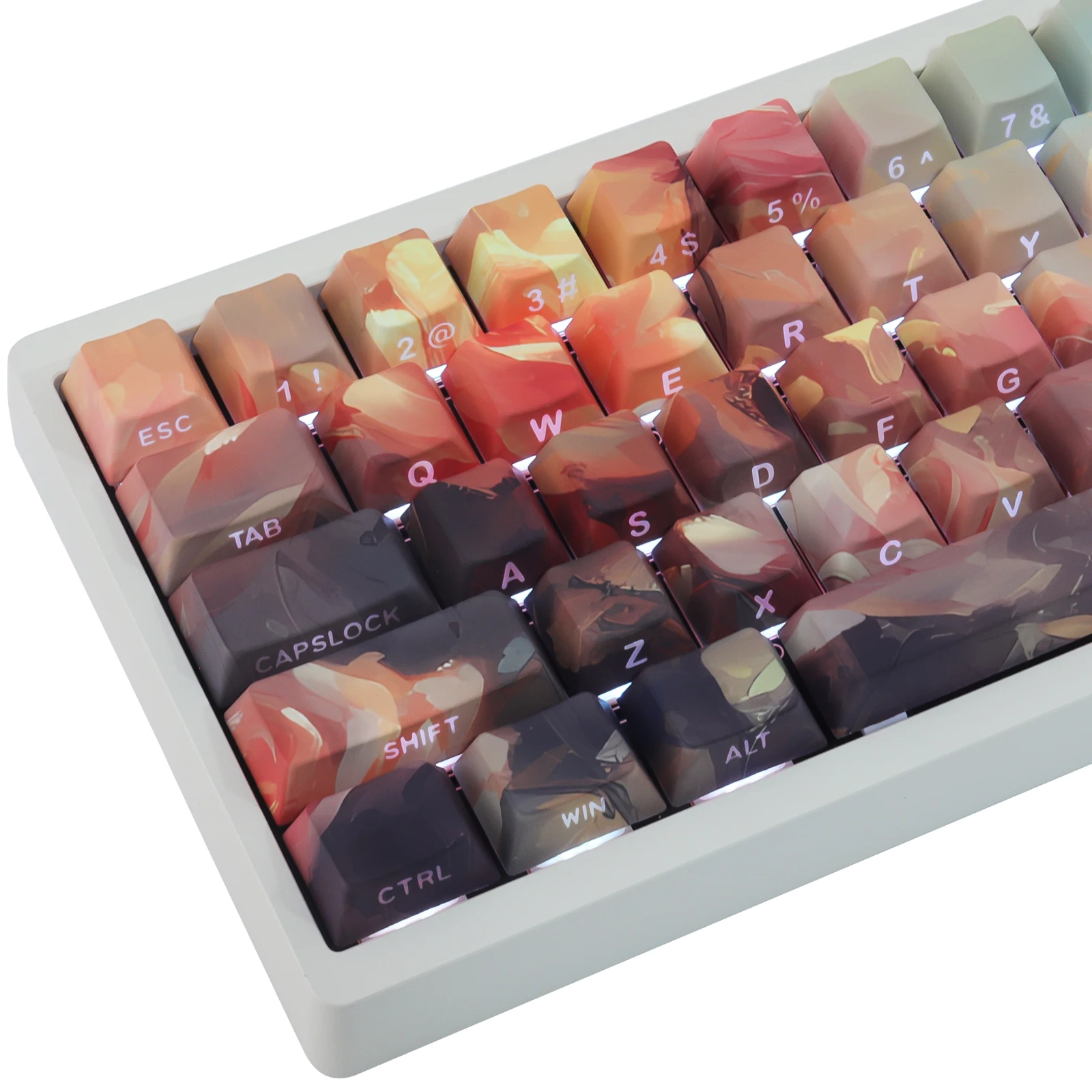 133 keys of the Rose Keycaps PBT Dye-Sublimated and side-engraved translucent keycaps Cherry Profile For Mechanical Keyboard
133 keys of the Rose Keycaps PBT Dye-Sublimated and side-engraved translucent keycaps Cherry Profile For Mechanical Keyboard