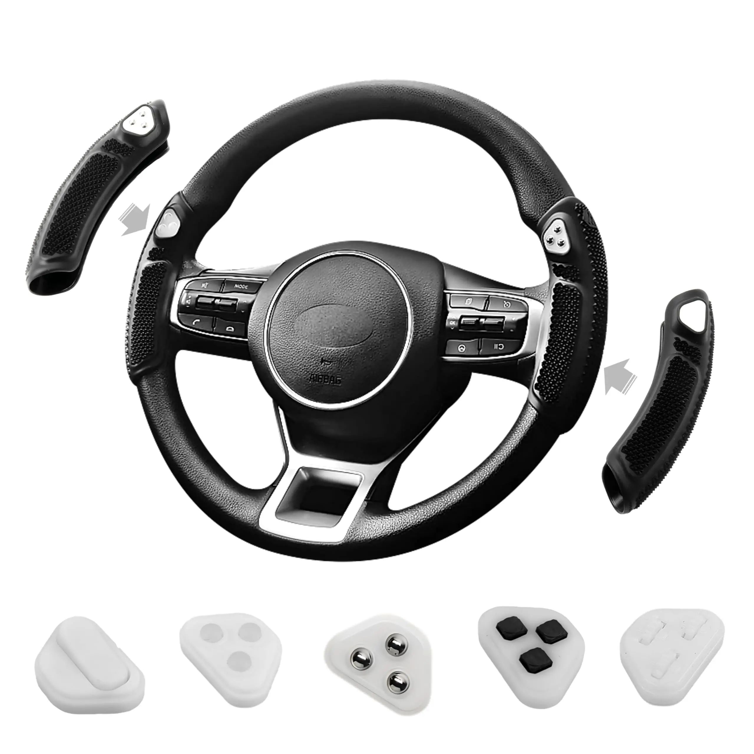 Steering Wheel Fidget Grip With 5 Replaceable Sensory Inserts For Focus And Stress Relief During Driving
Steering Wheel Fidget Grip With 5 Replaceable Sensory Inserts For Focus And Stress Relief During Driving