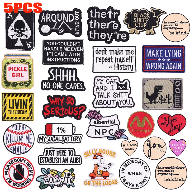 5PCS/lots Letter Slogan Embroidered Patches DIY English Letter Patch Iron On Patches For Clothing thermoadhesive Patches Badges
5PCS/lots Letter Slogan Embroidered Patches DIY English Letter Patch Iron On Patches For Clothing thermoadhesive Patches Badges