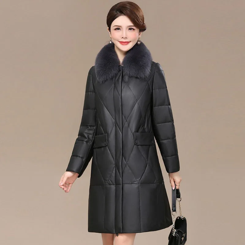 New Year Sheepskin Genuine Leather Down Women's Middle and Elderly Fur Coat Medium Length
New Year Sheepskin Genuine Leather Down Women's Middle and Elderly Fur Coat Medium Length
