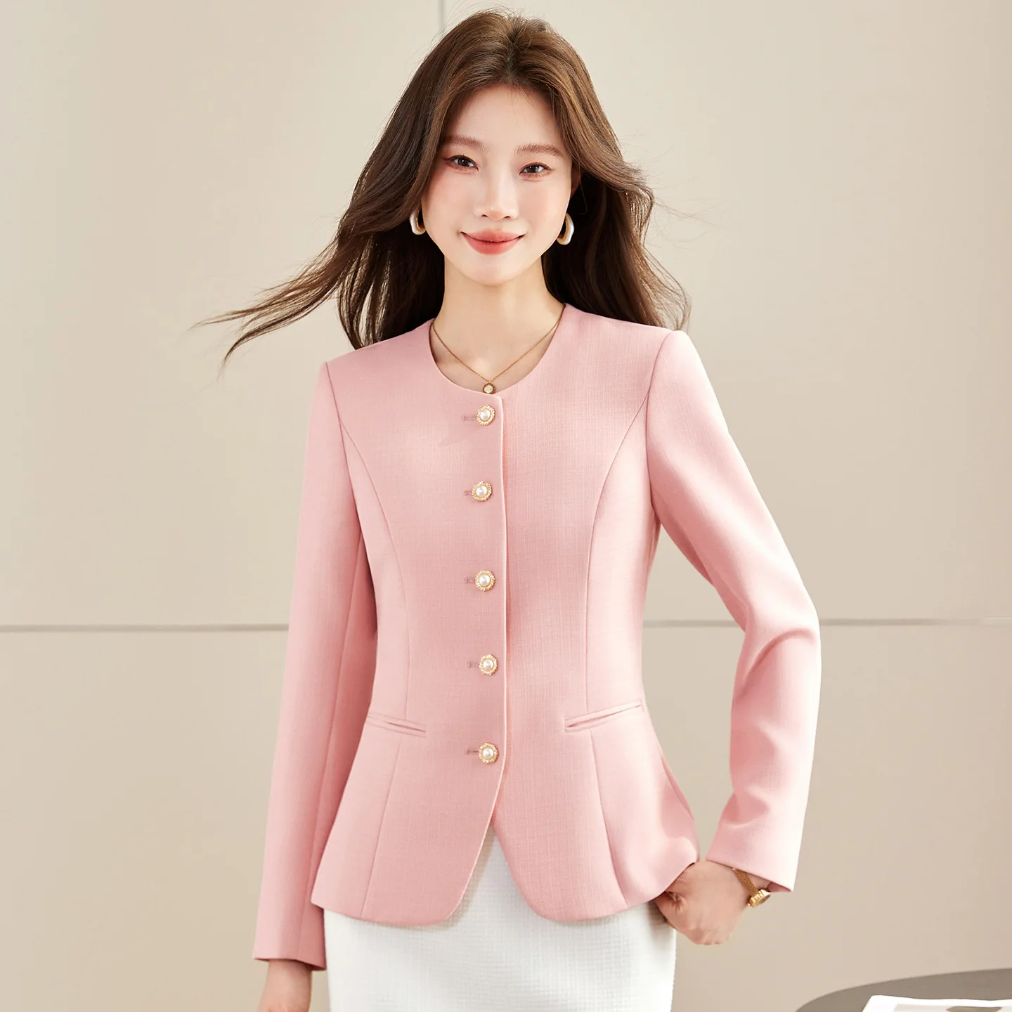 Spring Autumn Office Ladies Business Formal Blazer Jacket Women Small Fragrance Jacket O Neck Cardigan Long Sleeve Casual Tops
Spring Autumn Office Ladies Business Formal Blazer Jacket Women Small Fragrance Jacket O Neck Cardigan Long Sleeve Casual Tops