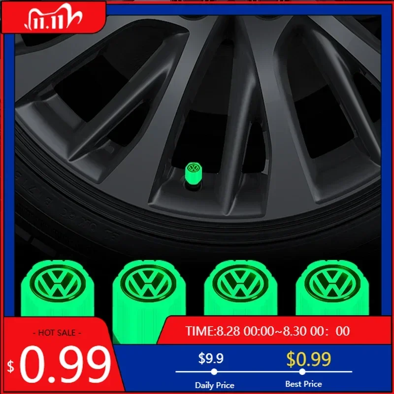 Hub Caps 4Pcs Car Tire Valve Caps Fluorescent Luminous Valve Stem Covers Badge For Volkswagen GTI Golf Caddy Passat B5 B8 Touran
Hub Caps 4Pcs Car Tire Valve Caps Fluorescent Luminous Valve Stem Covers Badge For Volkswagen GTI Golf Caddy Passat B5 B8 Touran