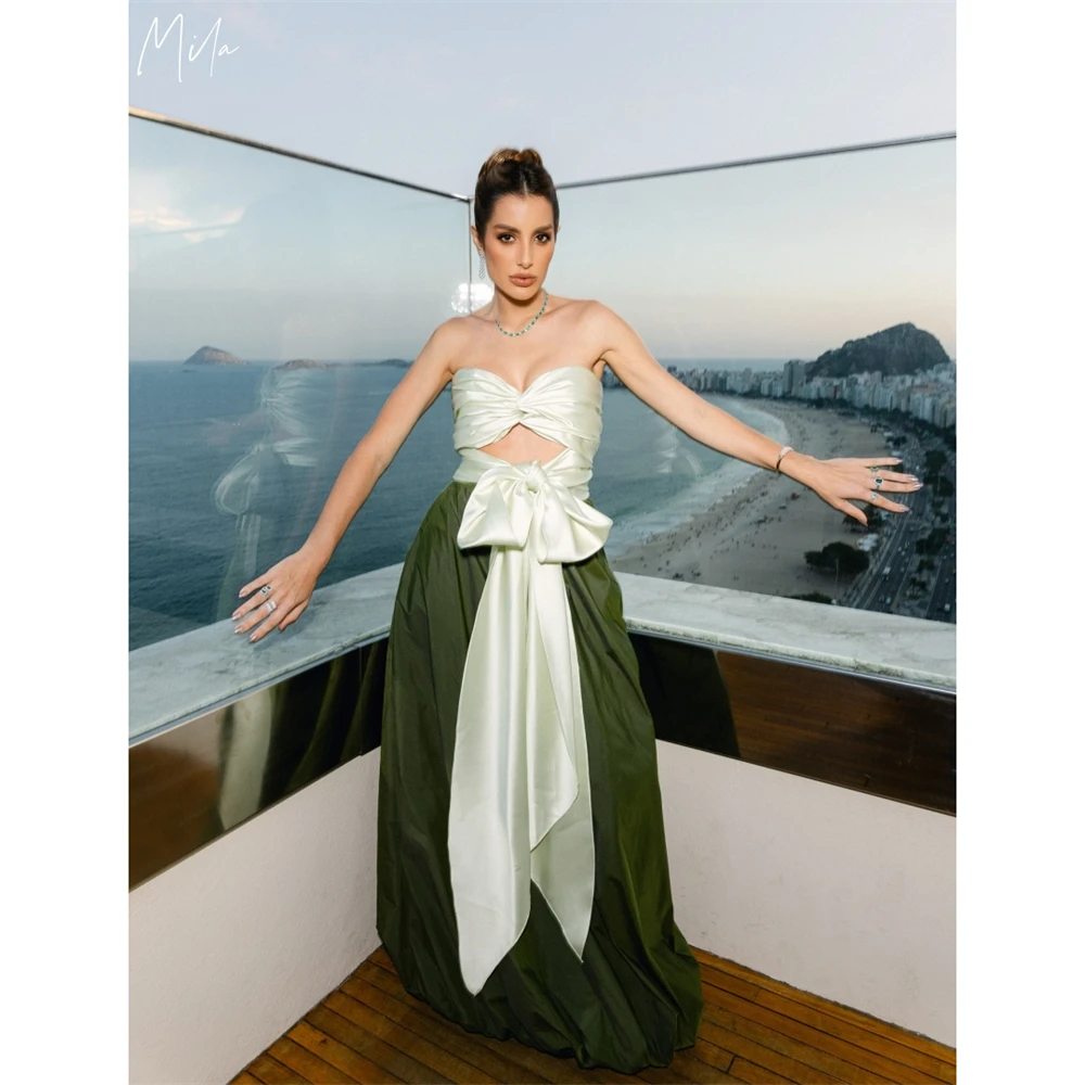 Mila Customized Green Cut-out A-line Strapless Prom Dress Sleeveless Bow Pleats Vestidos De Noche Floor-Length Formal Evening
Mila Customized Green Cut-out A-line Strapless Prom Dress Sleeveless Bow Pleats Vestidos De Noche Floor-Length Formal Evening