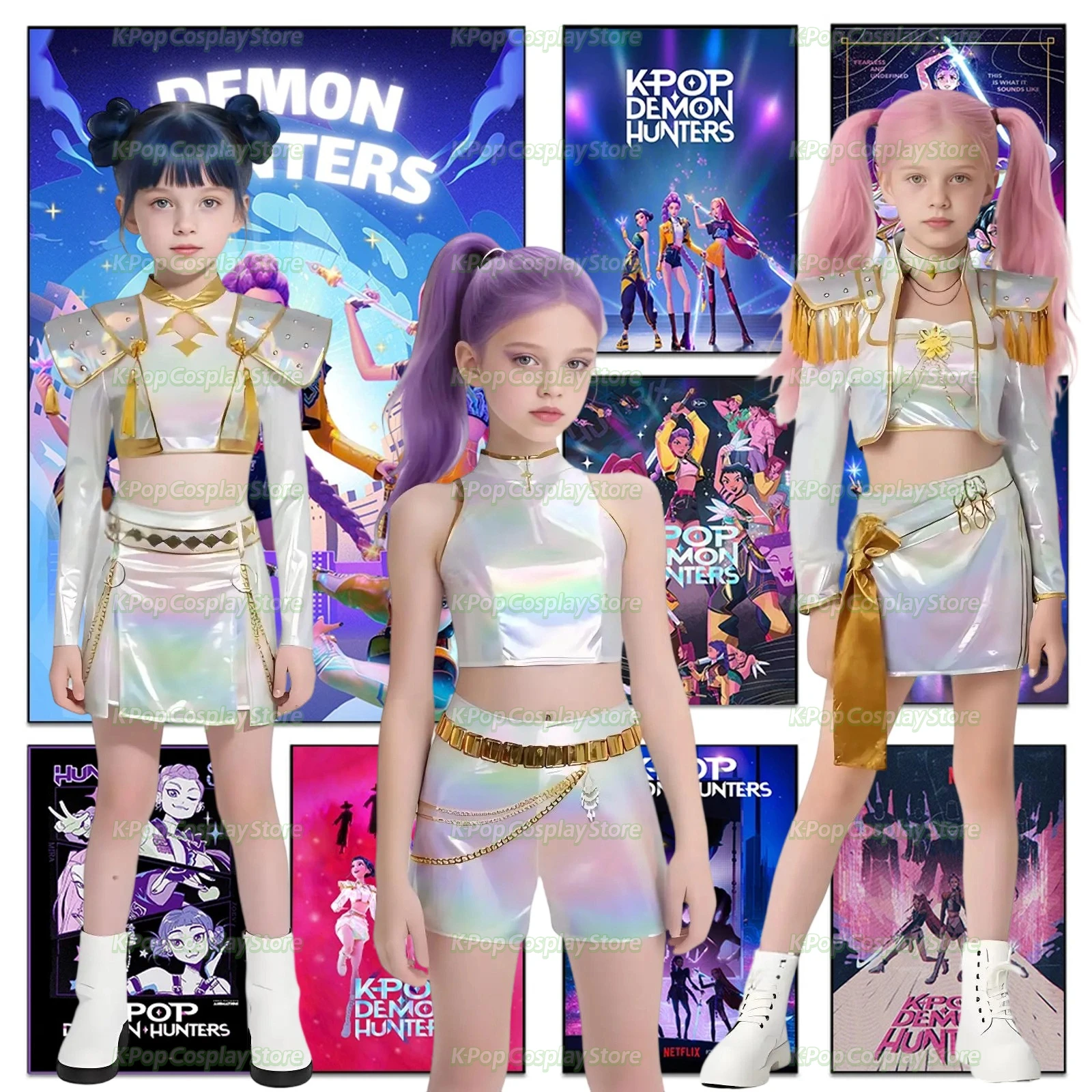 Movie New Kid Demon Hunters KPop Cosplay Rumi Mira Zoey Costume White Singing Suit Women Halloween Carnival Party Outfit
Movie New Kid Demon Hunters KPop Cosplay Rumi Mira Zoey Costume White Singing Suit Women Halloween Carnival Party Outfit