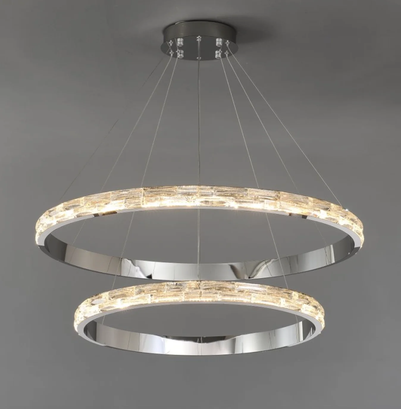 Modern Simple And Luxurious Crystal Living Room Pendant Lamp Stainless Steel Silver Dining Room Ring Bedroom Villa Interior Lamp
Modern Simple And Luxurious Crystal Living Room Pendant Lamp Stainless Steel Silver Dining Room Ring Bedroom Villa Interior Lamp