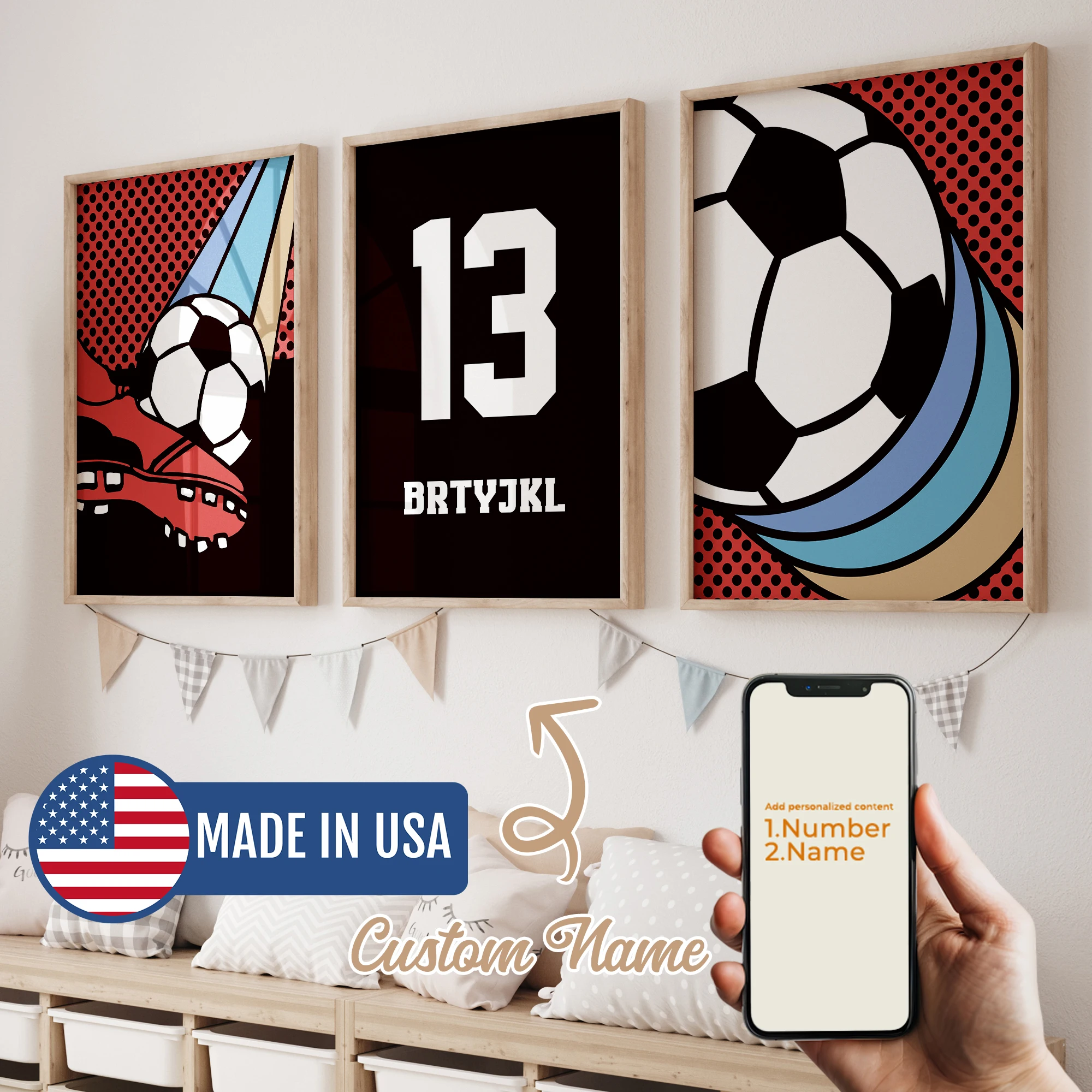 Modern Personalized Name Custom Red Football Sports Wall Art Print Canvas Painting Poster Picture For Kids Room Home Decor
Modern Personalized Name Custom Red Football Sports Wall Art Print Canvas Painting Poster Picture For Kids Room Home Decor