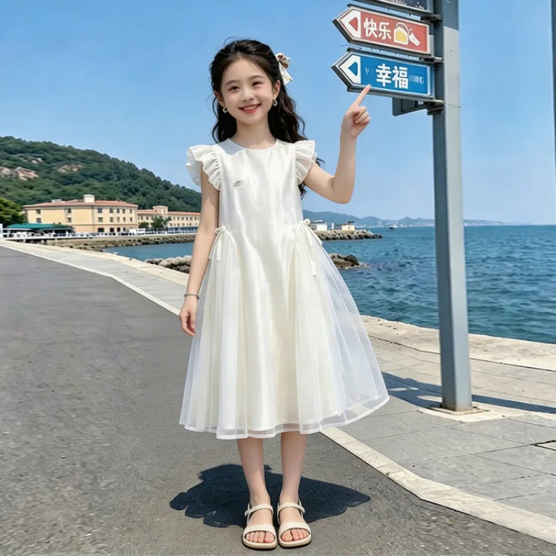 2026 Summer New Girls Fly Sleeve Princess Dress Bow Decor Sleeveless Kids Fashion Birthday Party Dress Korean Style A-Line Skirt
2026 Summer New Girls Fly Sleeve Princess Dress Bow Decor Sleeveless Kids Fashion Birthday Party Dress Korean Style A-Line Skirt
