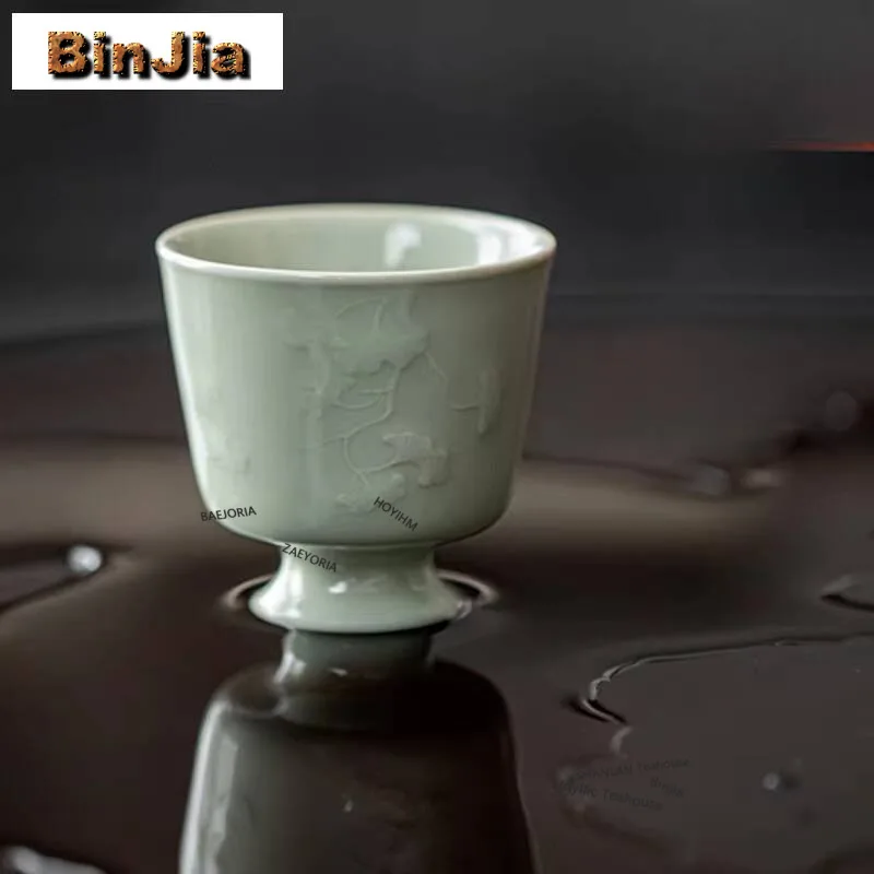 80ml Relief Celadon Ginkgo High Foot Teacup Luxury Tea Bowl Tea Cup Set Tea-tasting Smelling Cup Chazhan Master Cups For Tea
80ml Relief Celadon Ginkgo High Foot Teacup Luxury Tea Bowl Tea Cup Set Tea-tasting Smelling Cup Chazhan Master Cups For Tea