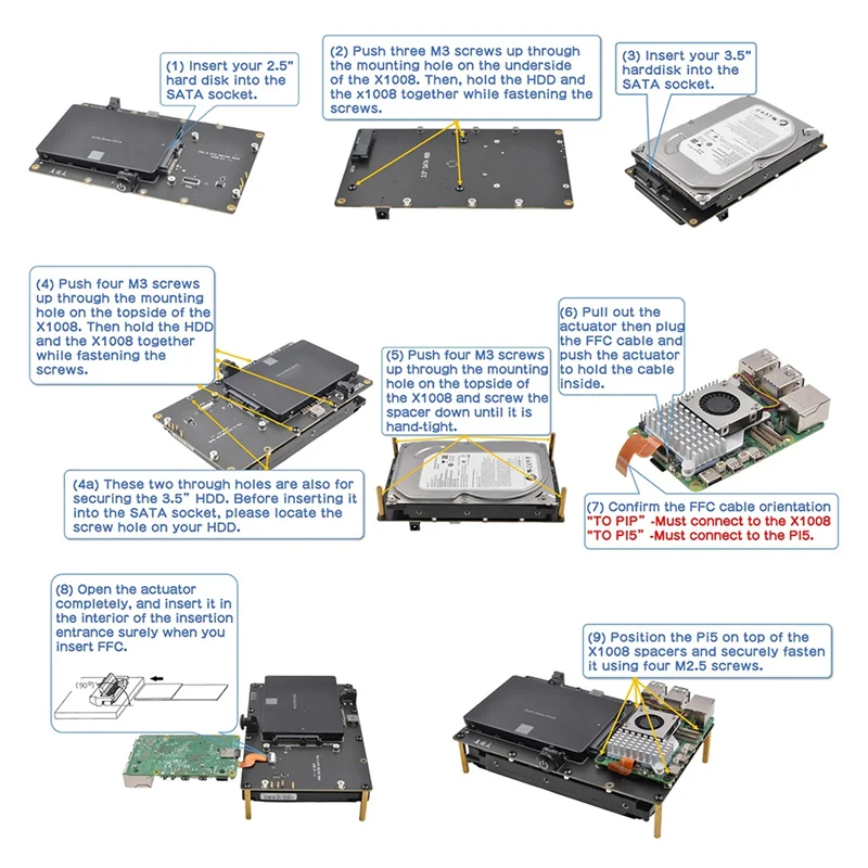 Настоятельно рекомендуется-X1008 2,5-дюймовый SATA HDD/SSD + 3,5-дюймовый SATA HDD Shield Карта расширения Pcie для Raspberry Pi 5
Настоятельно рекомендуется-X1008 2,5-дюймовый SATA HDD/SSD + 3,5-дюймовый SATA HDD Shield Карта расширения Pcie для Raspberry Pi 5