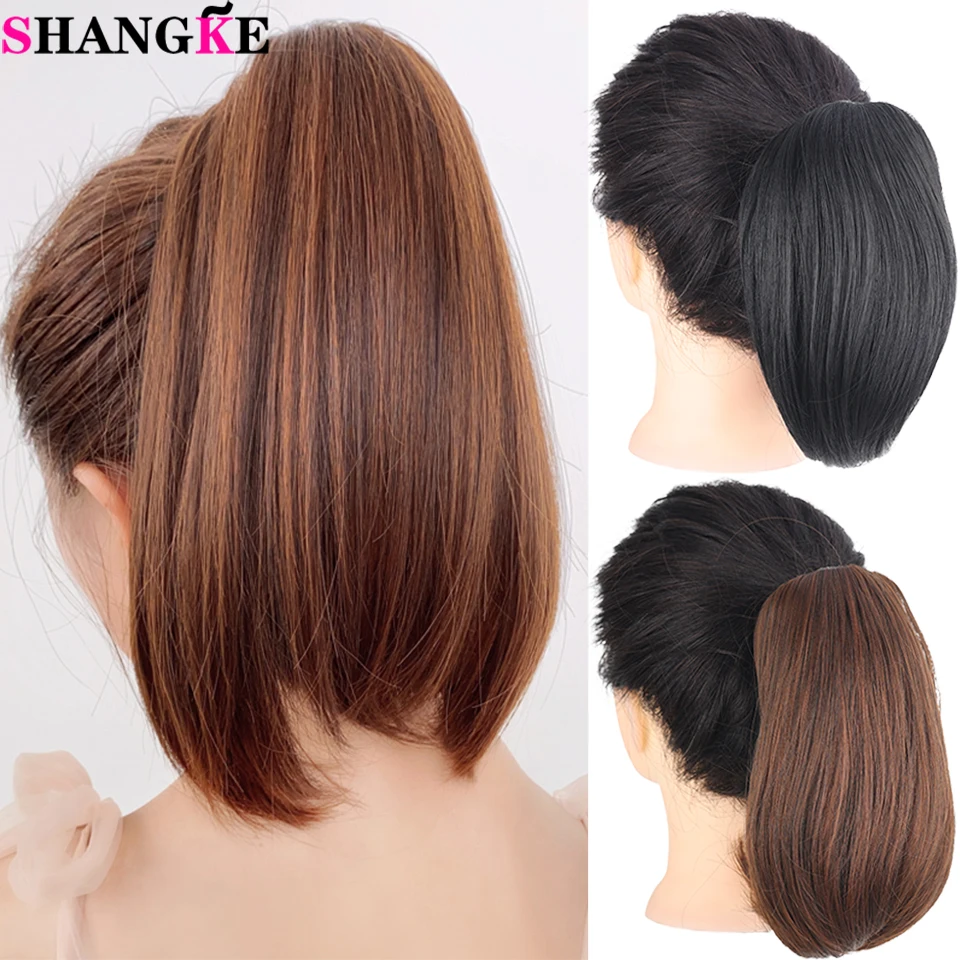 SHANGKE Synthetic Short Straight Claw Clip On Ponytail Hair Extension Ponytail Extension Hair For Women Pony Tail Hair Hairpiece
SHANGKE Synthetic Short Straight Claw Clip On Ponytail Hair Extension Ponytail Extension Hair For Women Pony Tail Hair Hairpiece
