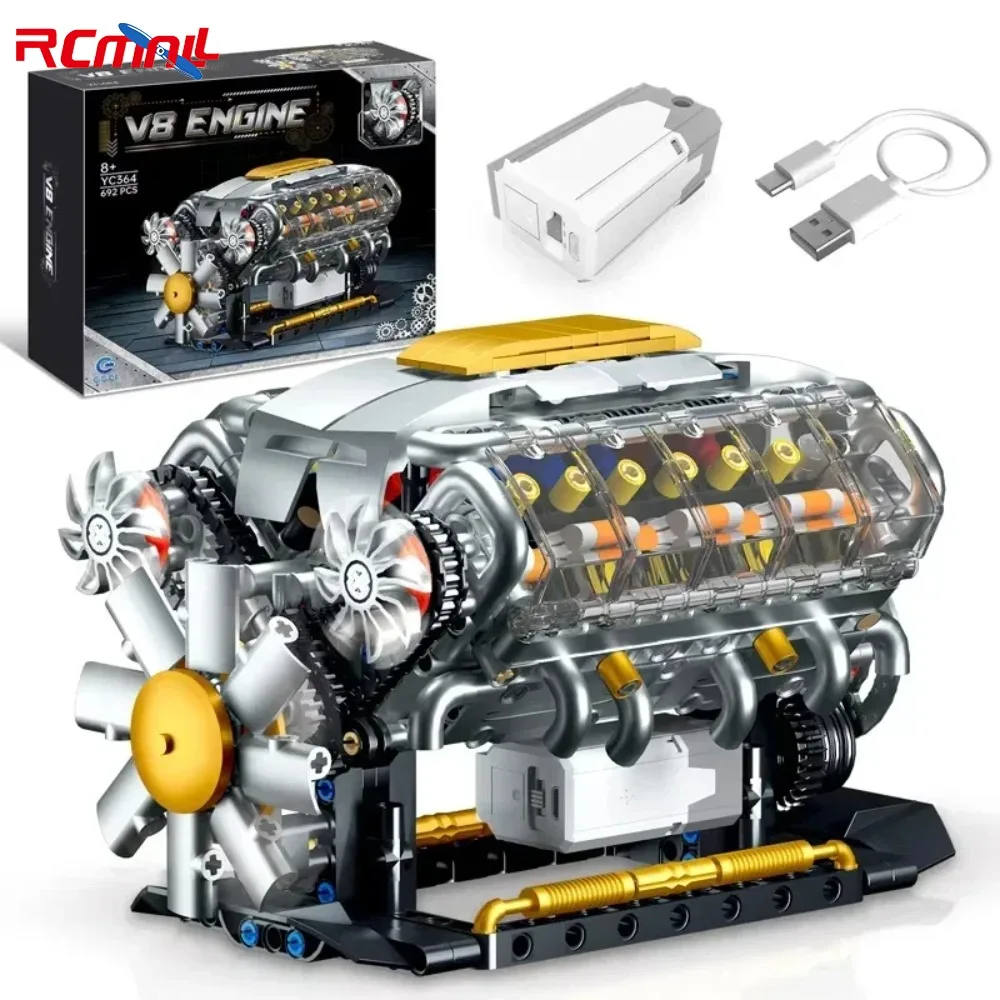 MOC Mechanical V8 Engine Electric Turbocharger Assembly Model Creative Educational Toys Christmas Gifts for Boys Kids
MOC Mechanical V8 Engine Electric Turbocharger Assembly Model Creative Educational Toys Christmas Gifts for Boys Kids
