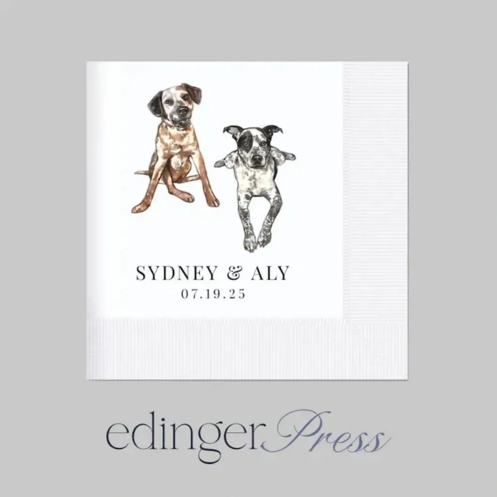 Full Color Personalized Pet Wedding Cocktail Napkins,Custom Wedding Napkins,Dog Cocktail Napkins Wedding,Couple Monogram Wedding 
Full Color Personalized Pet Wedding Cocktail Napkins,Custom Wedding Napkins,Dog Cocktail Napkins Wedding,Couple Monogram Wedding