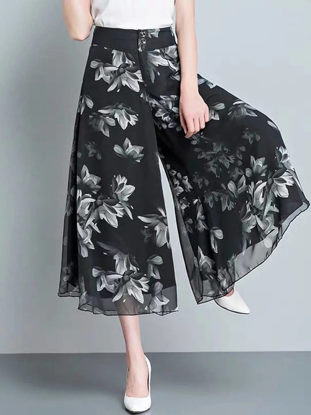 Ice Silk Chiffon Wide Leg Pants Skirt Women Summer Thin Large Size Lyocell Seven-Quarter Length Slimming Casual Pants
Ice Silk Chiffon Wide Leg Pants Skirt Women Summer Thin Large Size Lyocell Seven-Quarter Length Slimming Casual Pants