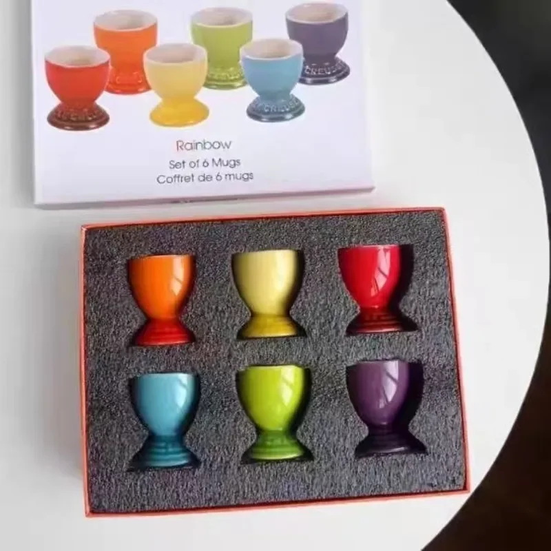 European colorful ceramic egg cup Baijiu cup rainbow color cup 6-piece gift box red wine glass light luxury cocktail
European colorful ceramic egg cup Baijiu cup rainbow color cup 6-piece gift box red wine glass light luxury cocktail