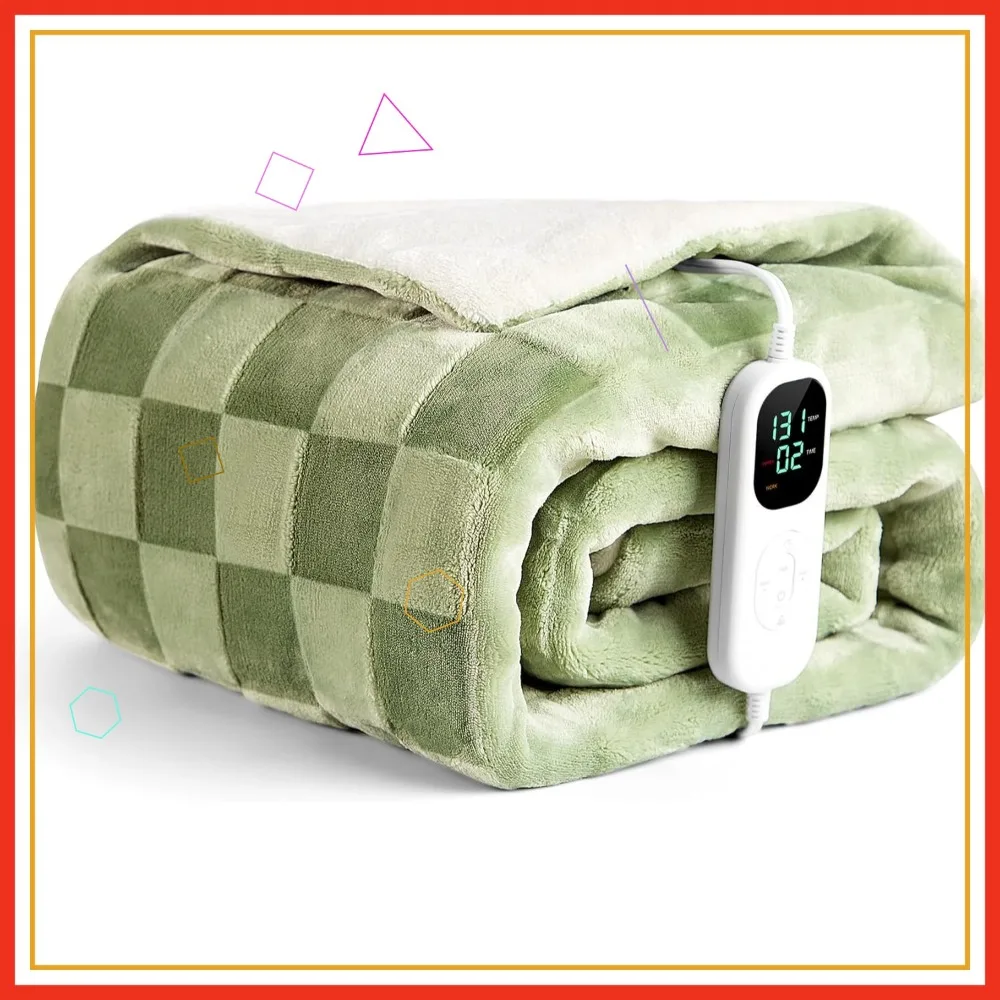 Мягкое фланелевое электрическое одеяло с подогревом, 50x60 дюймов, быстрый нагрев, 6 уровней регулировки и автоматическое отключение, сертифицировано ETL (цвет: шалфейно-зеленый)
Мягкое фланелевое электрическое одеяло с подогревом, 50x60 дюймов, быстрый нагрев, 6 уровней регулировки и автоматическое отключение, сертифицировано ETL (цвет: шалфейно-зеленый)