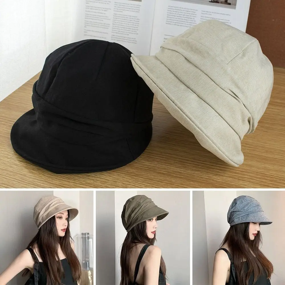 Summer Japanese Bucket Hat Cotton Breathable Pleated Women Cap Retro Sun Protection Retro Artist Hat
Summer Japanese Bucket Hat Cotton Breathable Pleated Women Cap Retro Sun Protection Retro Artist Hat