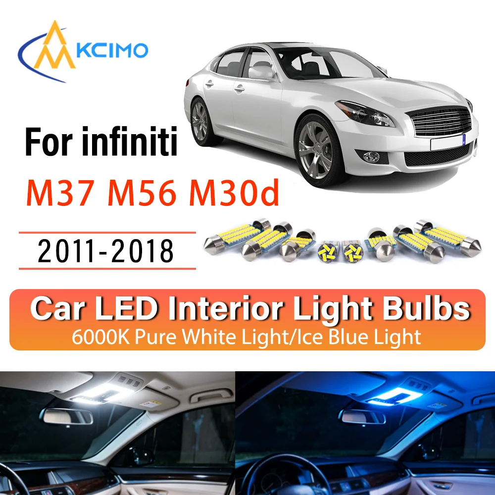 LED Interior Light Bulb Set For infiniti M37 M56 M30d 2011-2018 Easy Install Bright White/Blue Dome Map Door Courtesy Brights
LED Interior Light Bulb Set For infiniti M37 M56 M30d 2011-2018 Easy Install Bright White/Blue Dome Map Door Courtesy Brights