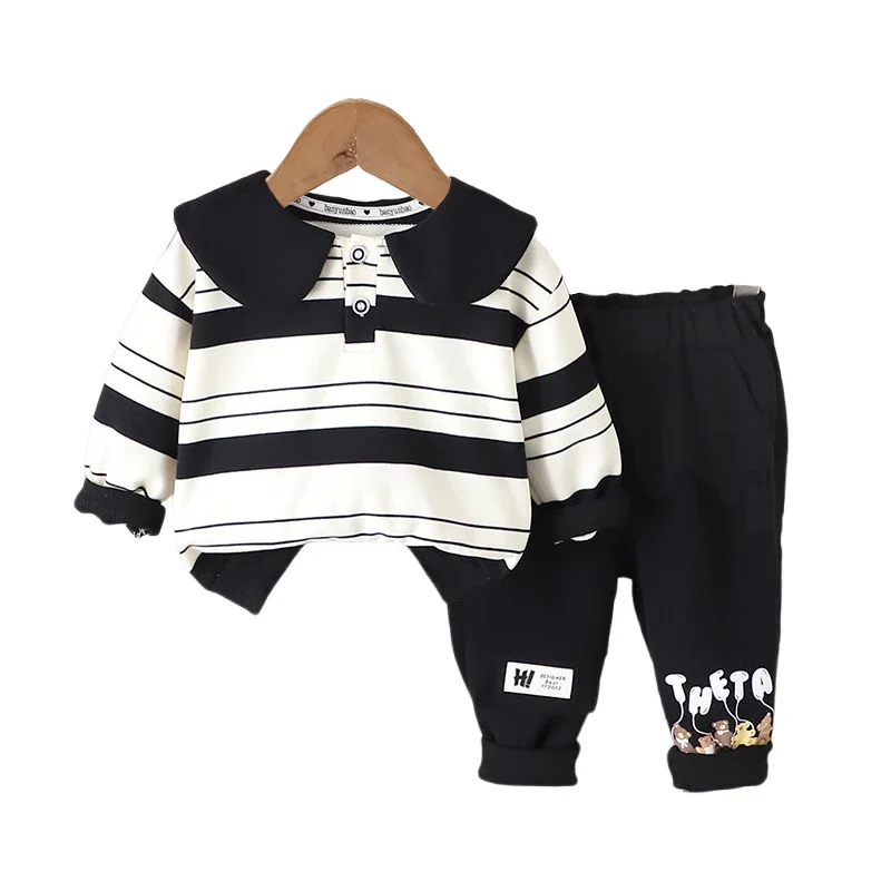 Baby Boy Boutique Clothes 2024 Spring Autumn Boys and Girls Cartoon Striped Turn-down Collar T-shirts and Pants Christmas Outfit
Baby Boy Boutique Clothes 2024 Spring Autumn Boys and Girls Cartoon Striped Turn-down Collar T-shirts and Pants Christmas Outfit