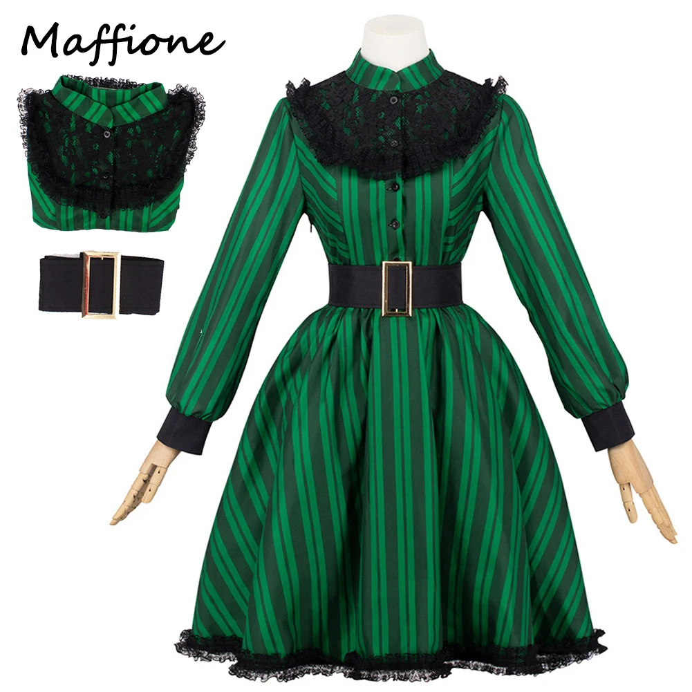 Особняк с привидениями, платье горничной, костюм для косплея, платье, одежда, пояс, женские карнавальные костюмы для взрослых и женщин на Хэллоуин
Особняк с привидениями, платье горничной, костюм для косплея, платье, одежда, пояс, женские карнавальные костюмы для взрослых и женщин на Хэллоуин