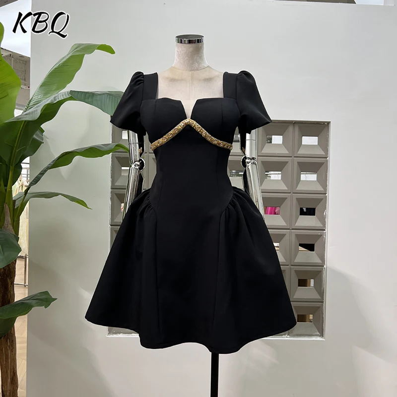 KBQ Elegant Solid Spliced Chain A Line Dress for Women Square Collar Short Sleeve Slim French Party Women's Dresses Summer New
KBQ Elegant Solid Spliced Chain A Line Dress for Women Square Collar Short Sleeve Slim French Party Women's Dresses Summer New