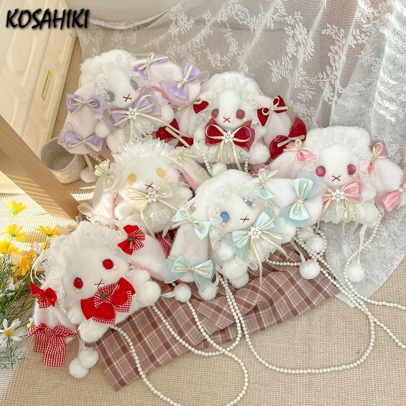 Japanese Jk Lolita Pearl Chain Mini Handbags Sweet Kawaii Y2k Bow Lace Shoulder Bag Cartoon Fluffy Rabbit Crossbody Bags Women
Japanese Jk Lolita Pearl Chain Mini Handbags Sweet Kawaii Y2k Bow Lace Shoulder Bag Cartoon Fluffy Rabbit Crossbody Bags Women